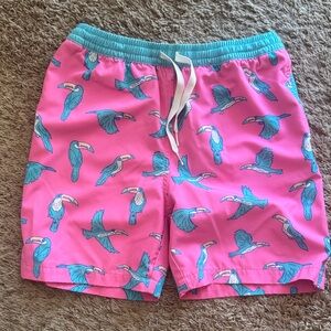 Chubbies Youth Swim Shorts with Pink and Blue Accents